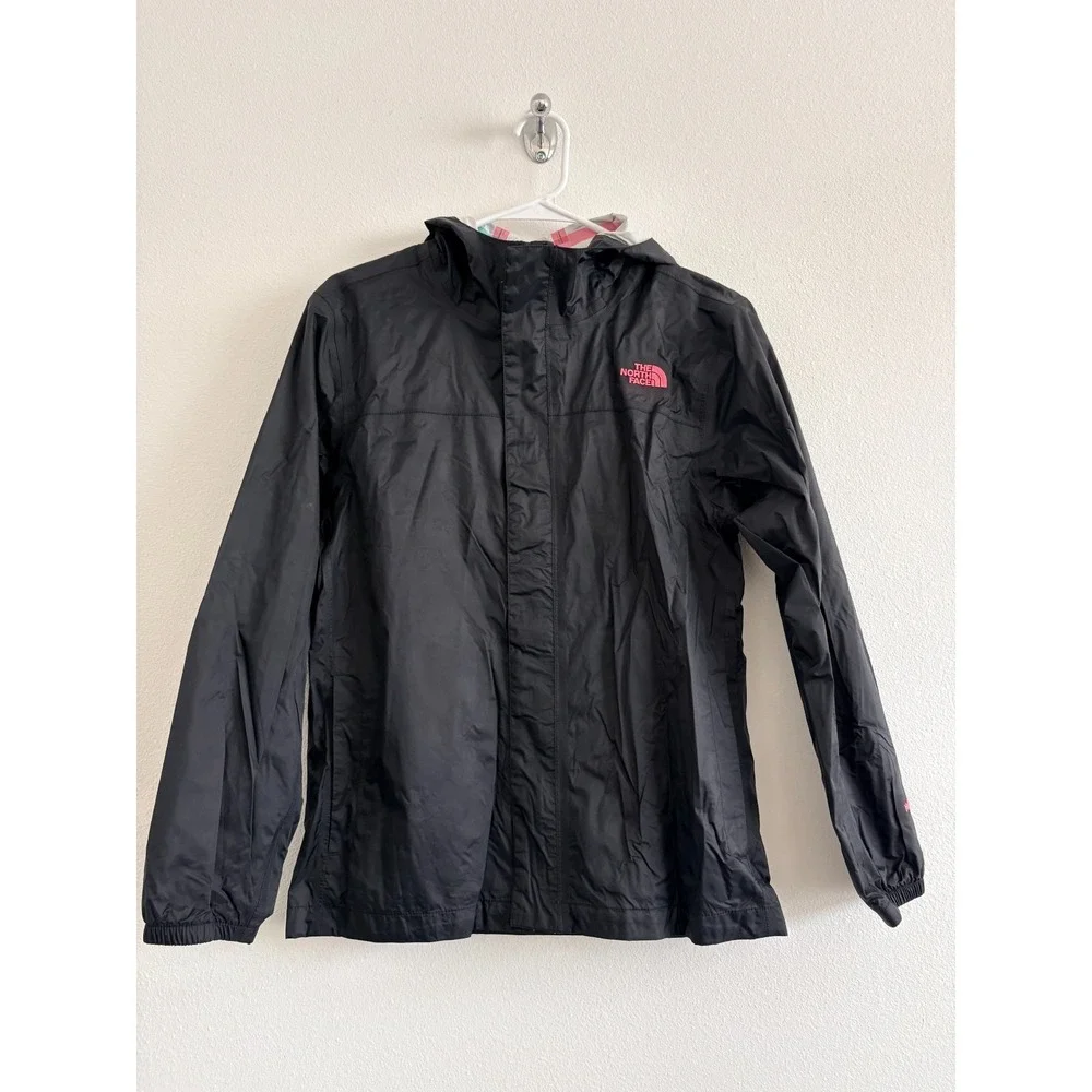 The North Face Softshell Rain Jacket Girls/Teen 18 Black Hot‎ Pink Windbreaker